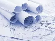 Rolled up blueprints